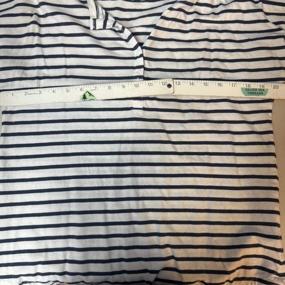 Duluth Trading Co. Women's M Stripe Henley Short Sleeve Tee Classic Cotton - Picture 3 of 8